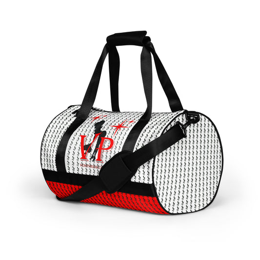 VP Red and White Spade Girl All-over print gym bag